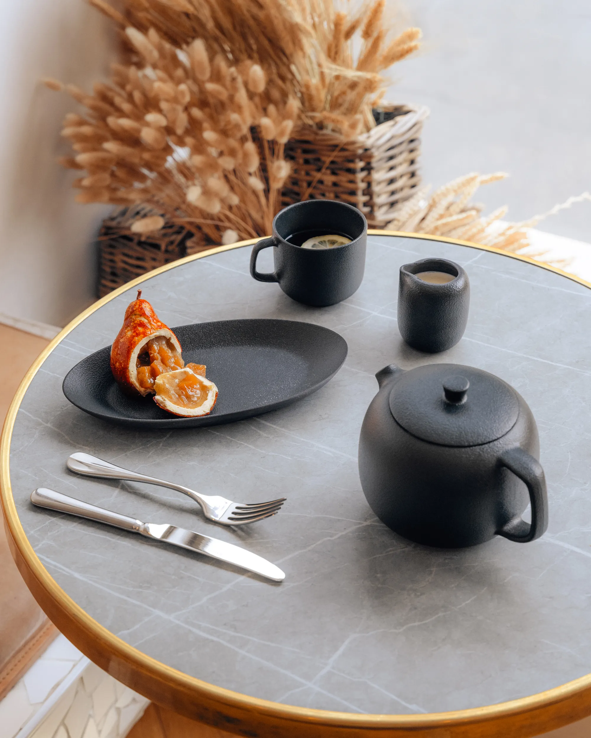 Assiette Oblong Céramique noire