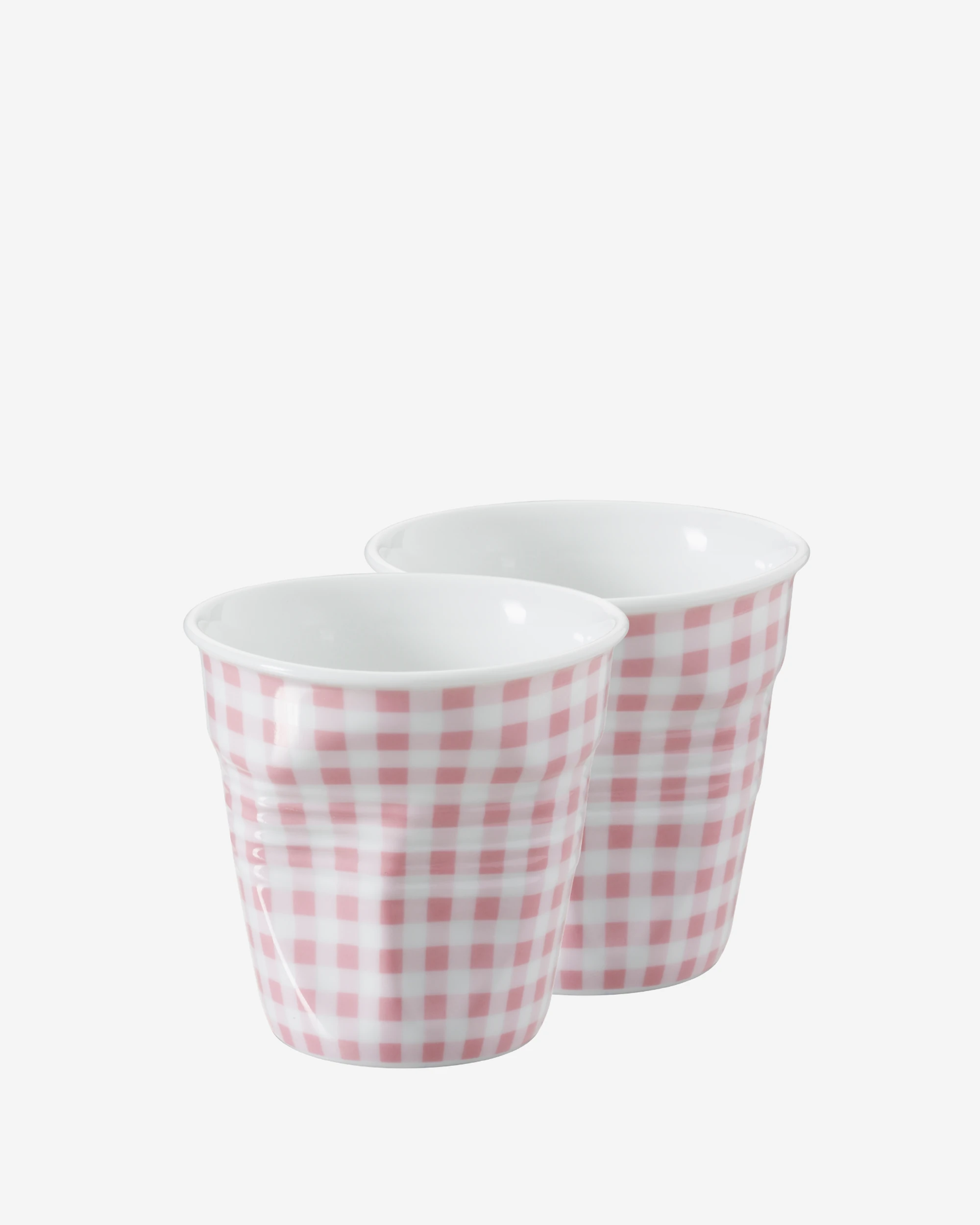 Coffret 2 gobelets Froissé Vichy rose