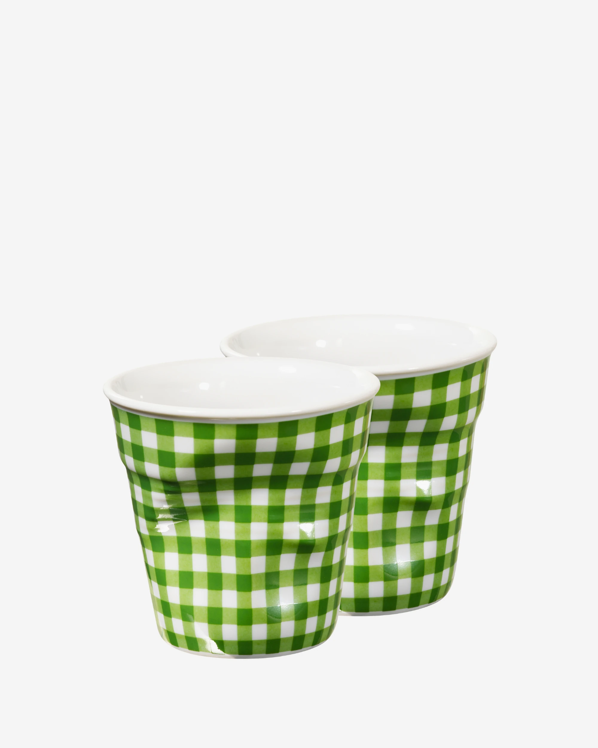 Coffret 2 gobelets Froissé Vichy vert