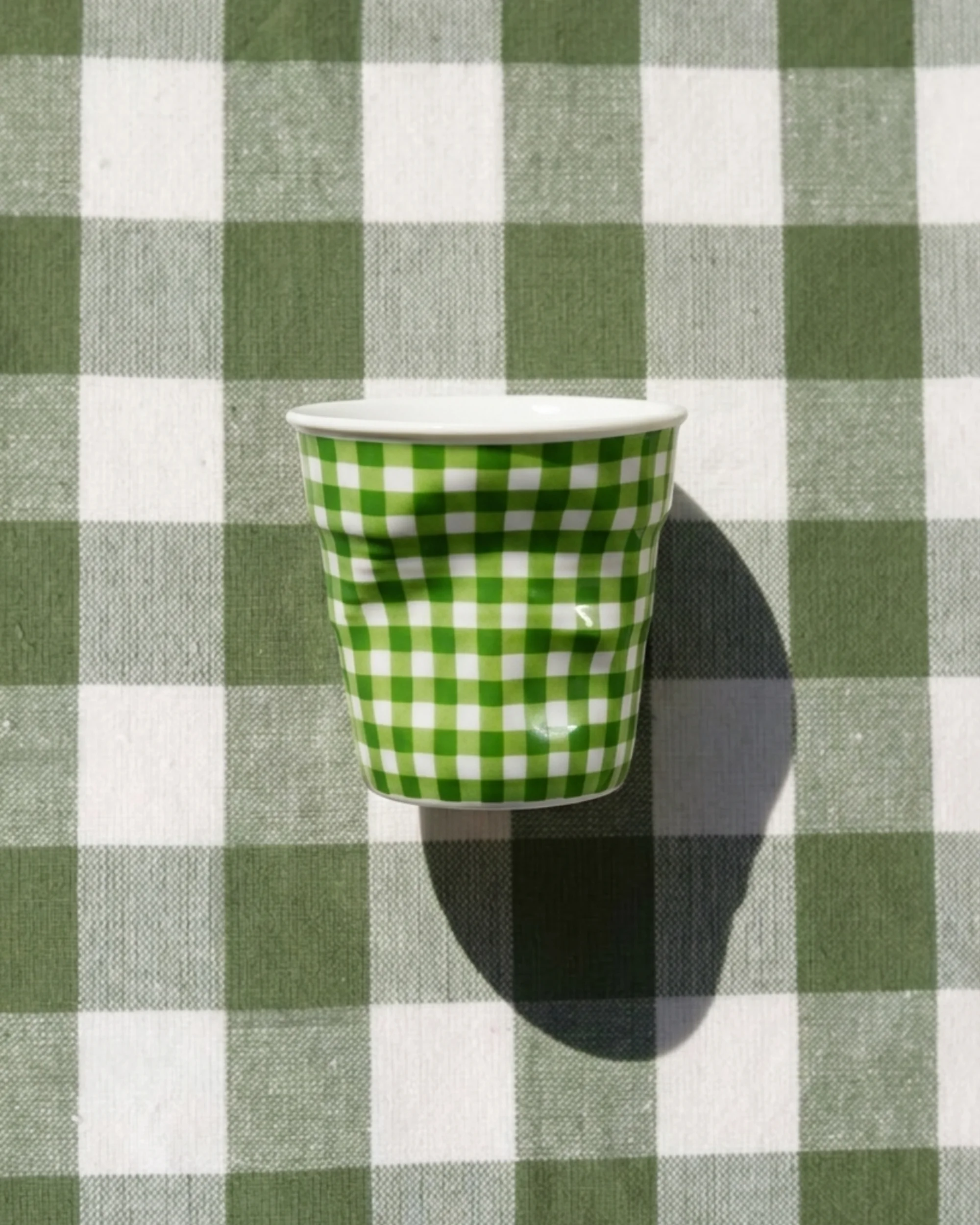 Coffret 2 gobelets Froissé Vichy vert