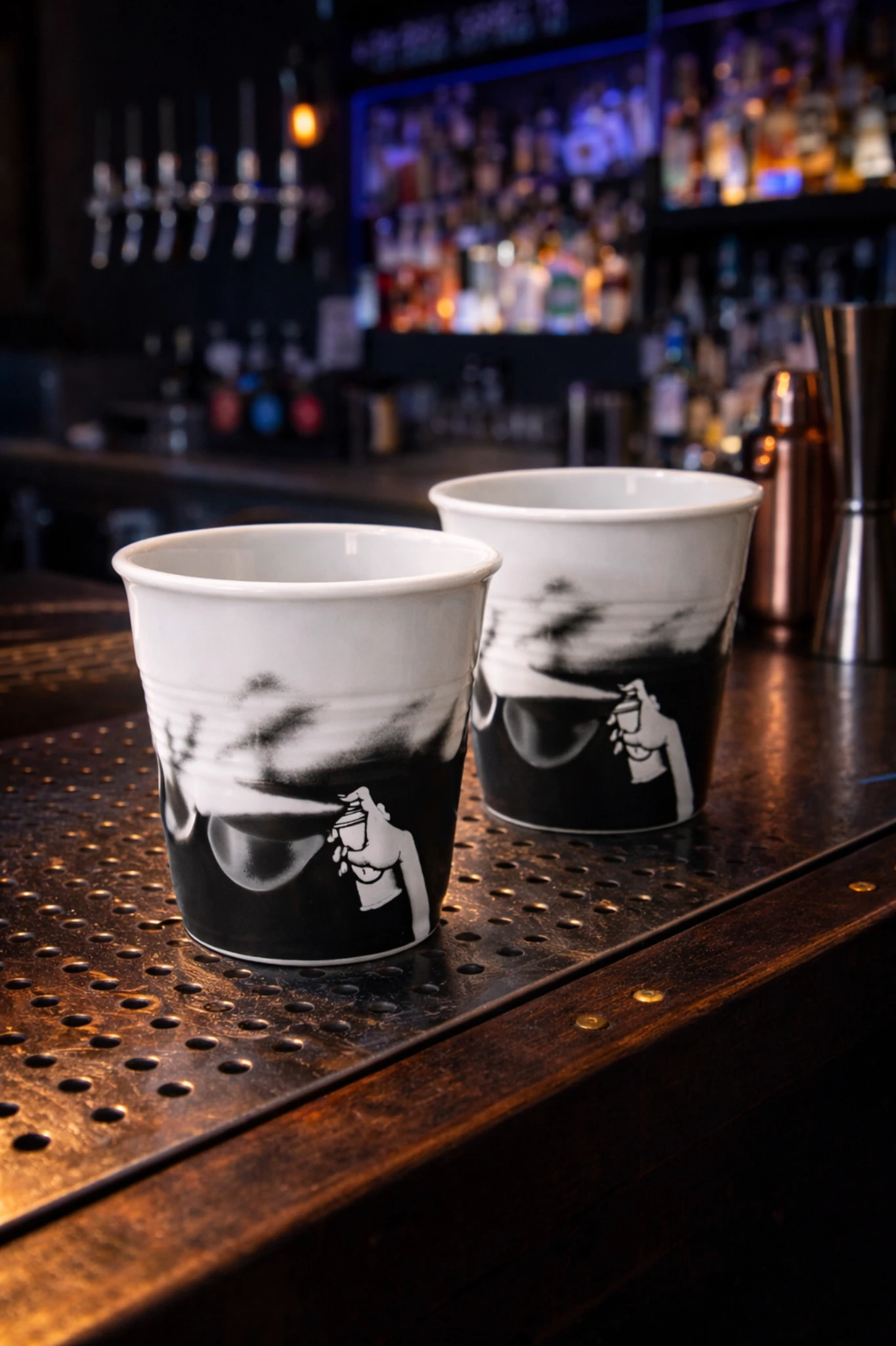 Set 2 Gobelets Street Art Noir