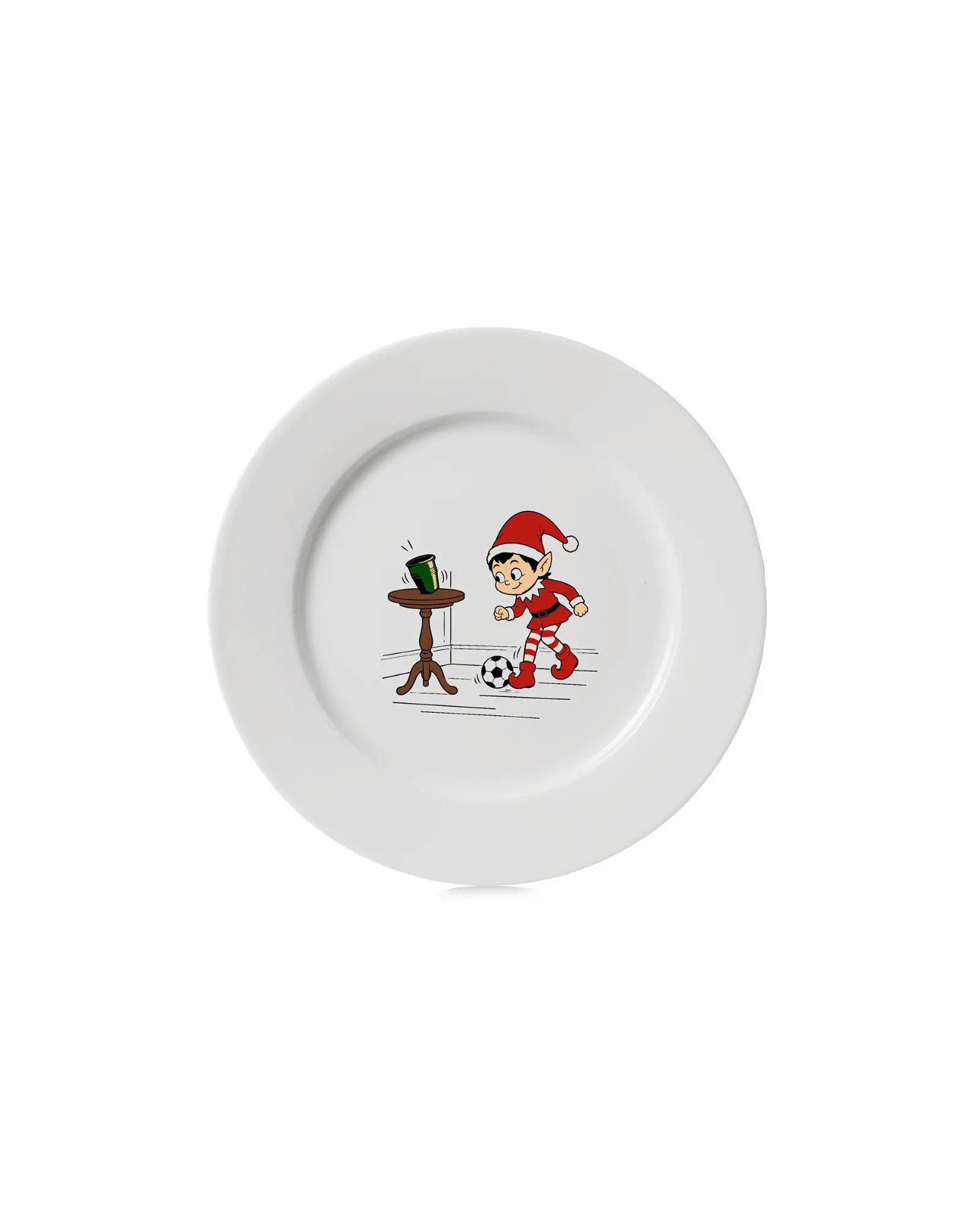 Assiette à dessert - Noël - Lutin Foot